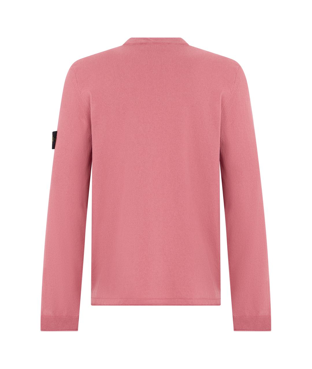 STONE ISLAND Розовый хлопковый джемпер / свитер, фото 2