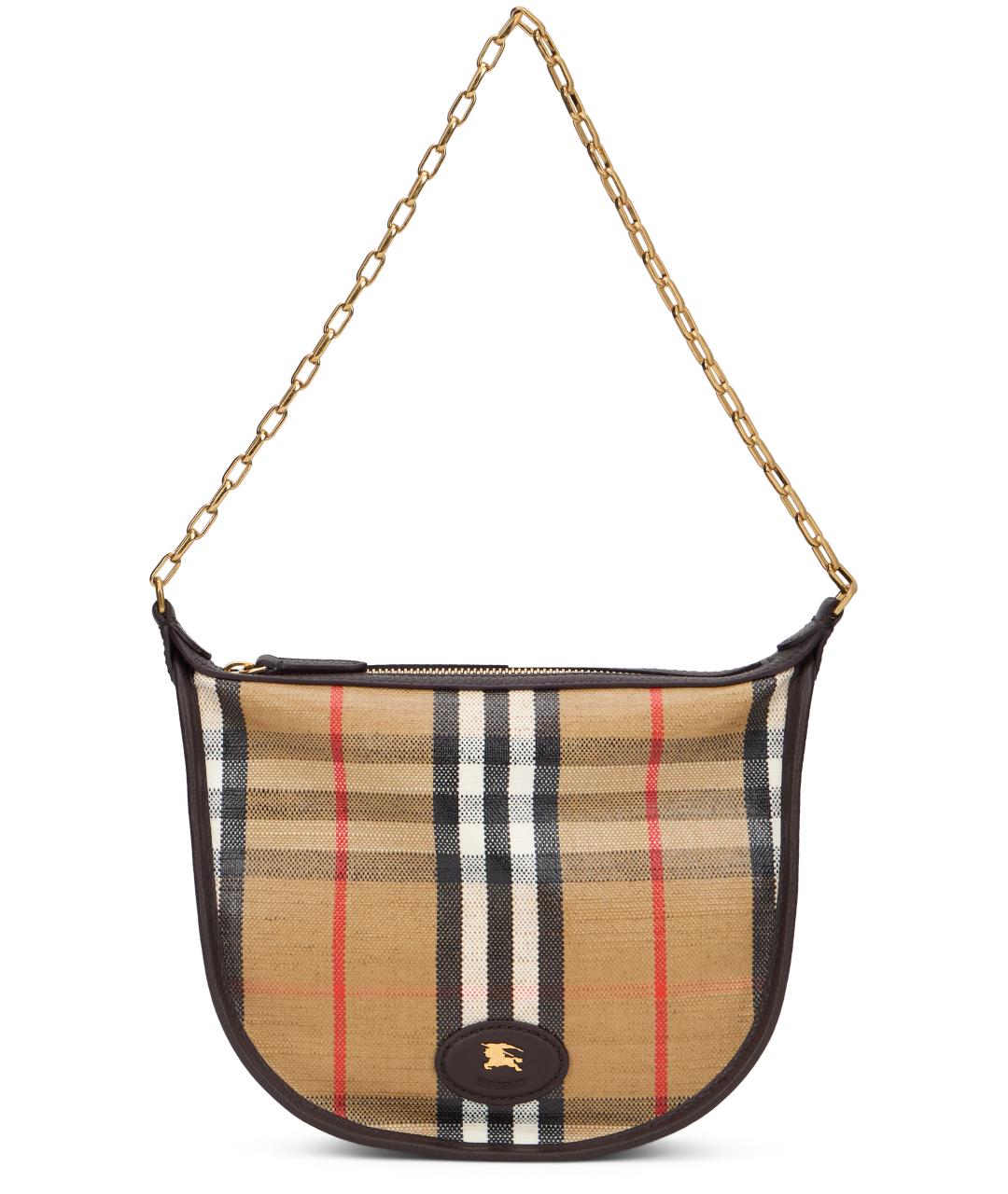 BURBERRY Бежевая хлопковая сумка через плечо, фото 2