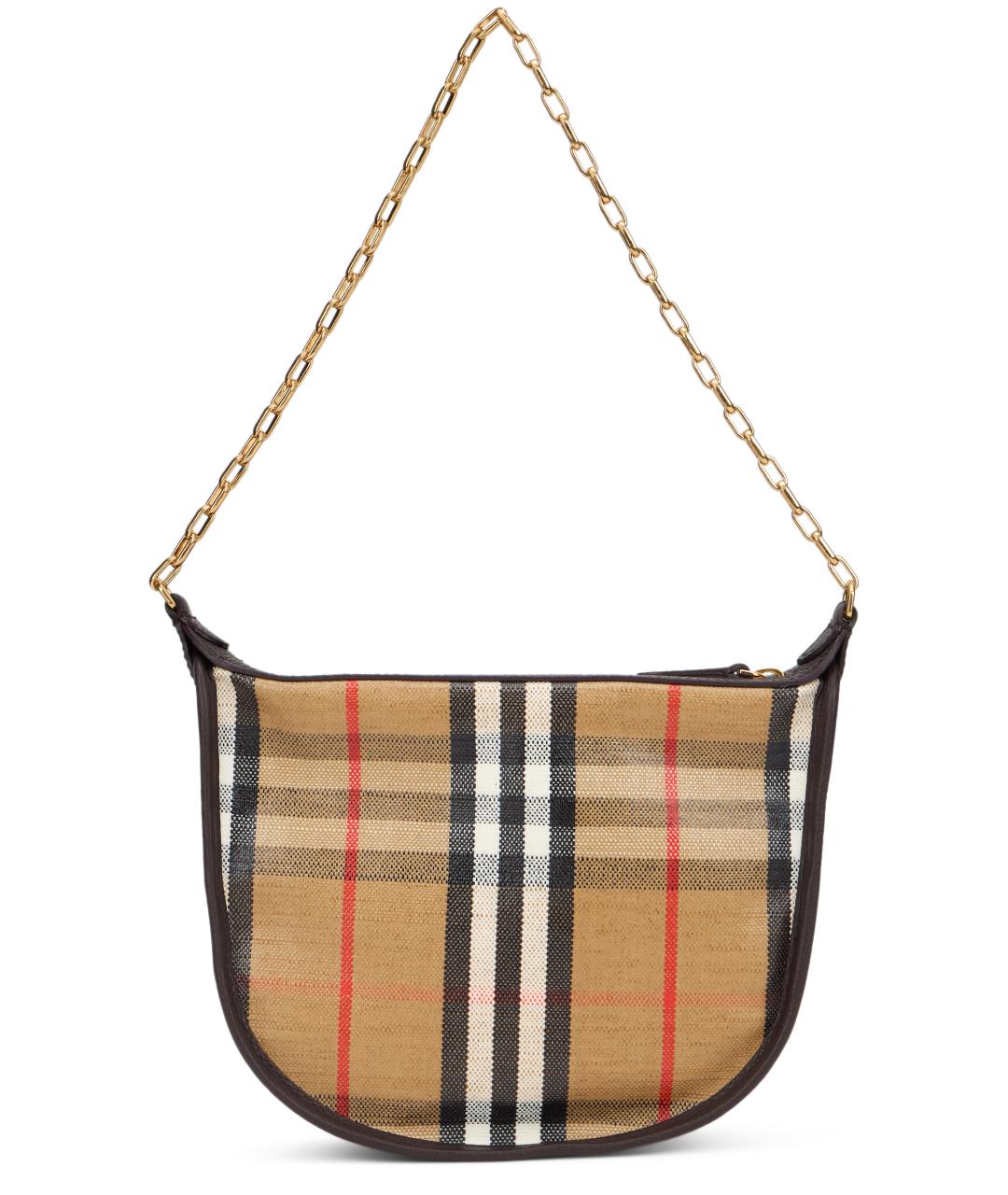 BURBERRY Бежевая хлопковая сумка через плечо, фото 4