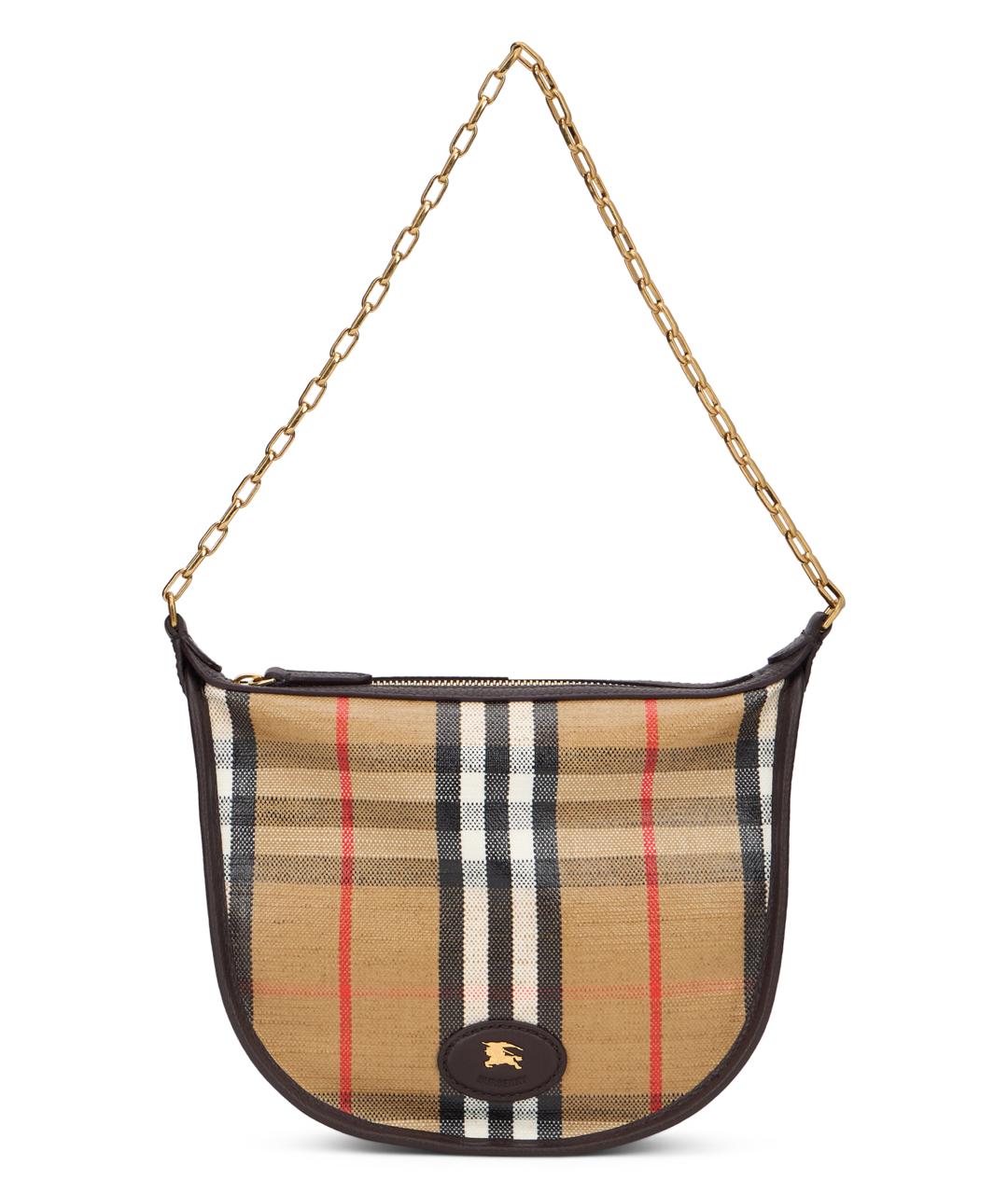 BURBERRY Бежевая хлопковая сумка через плечо, фото 1