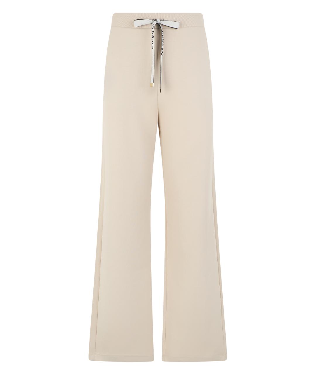 'S MAX MARA Бежевые хлопковые прямые брюки, фото 1