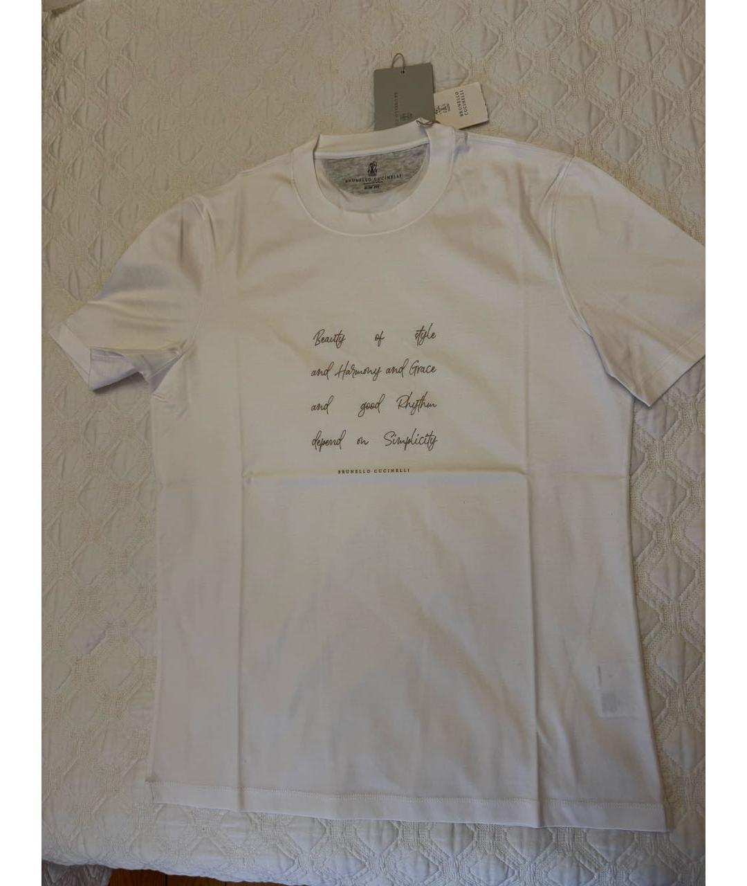 BRUNELLO CUCINELLI Белая хлопковая футболка, фото 6