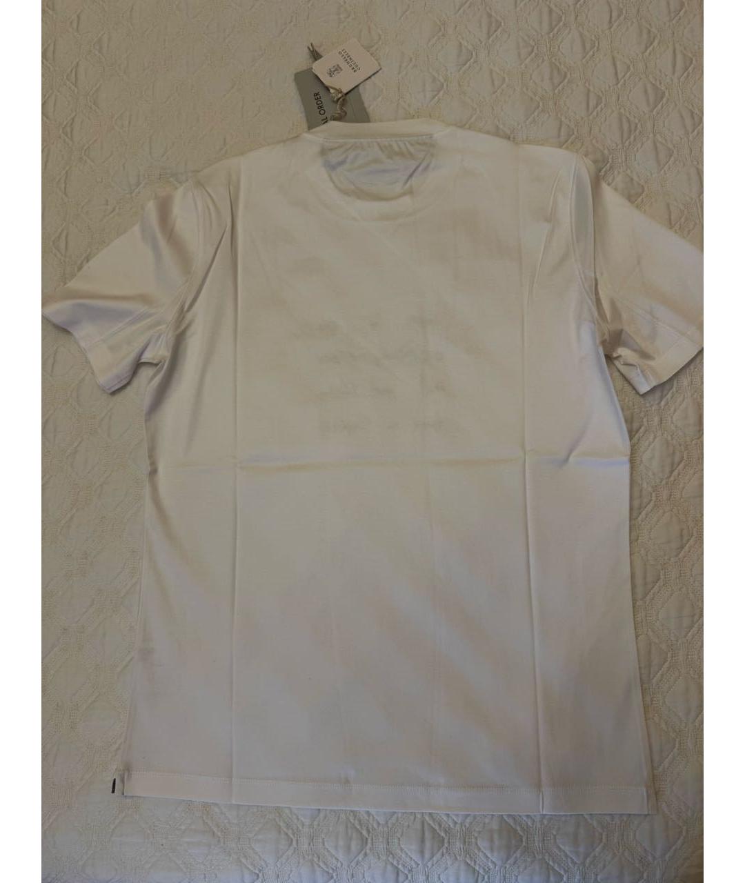 BRUNELLO CUCINELLI Белая хлопковая футболка, фото 2