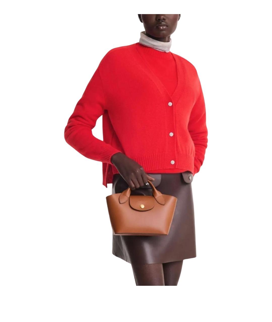 LONGCHAMP Коричневая кожаная сумка тоут, фото 2