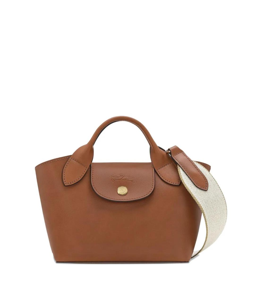 LONGCHAMP Коричневая кожаная сумка тоут, фото 1