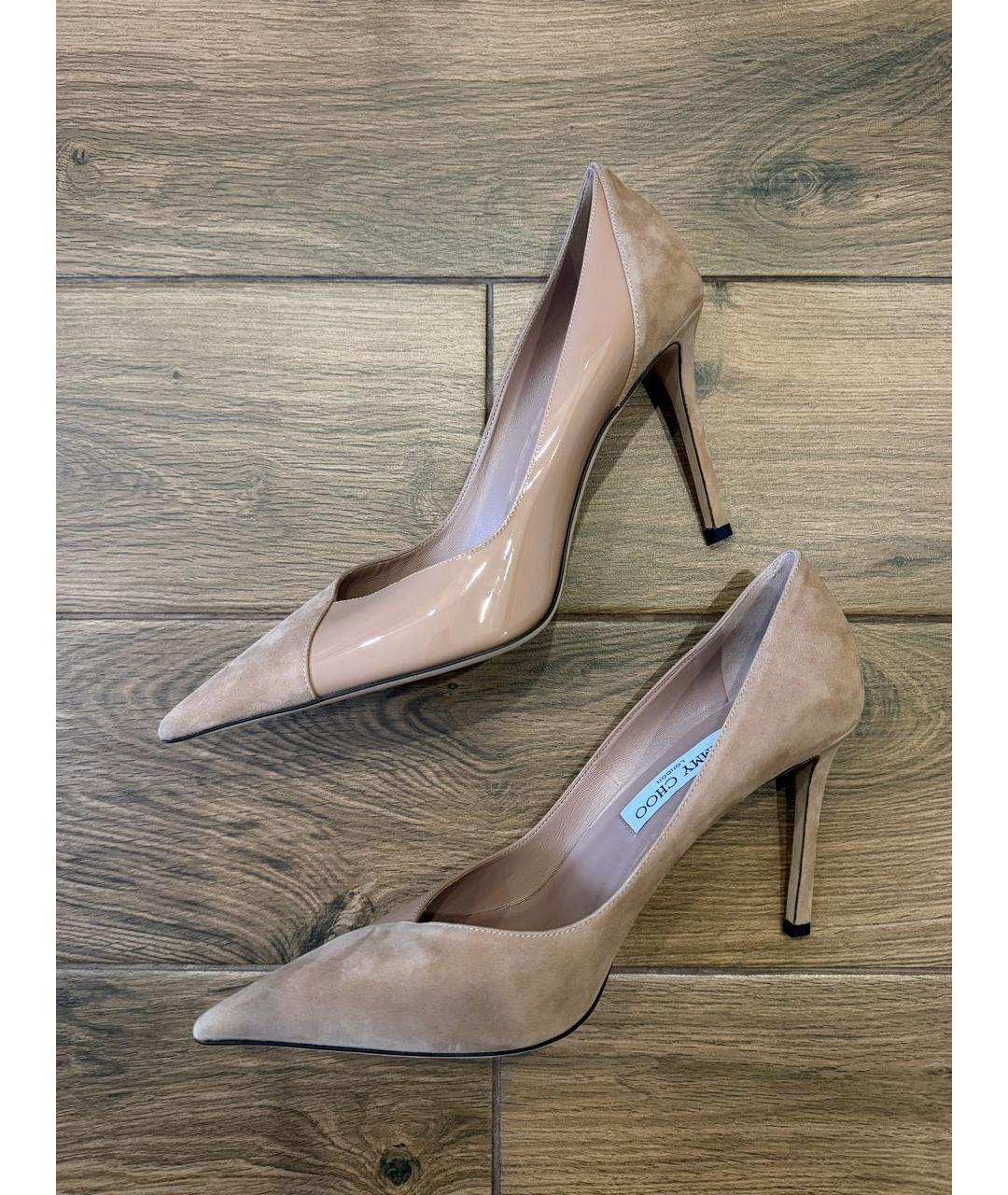 JIMMY CHOO Бежевые замшевые туфли, фото 2