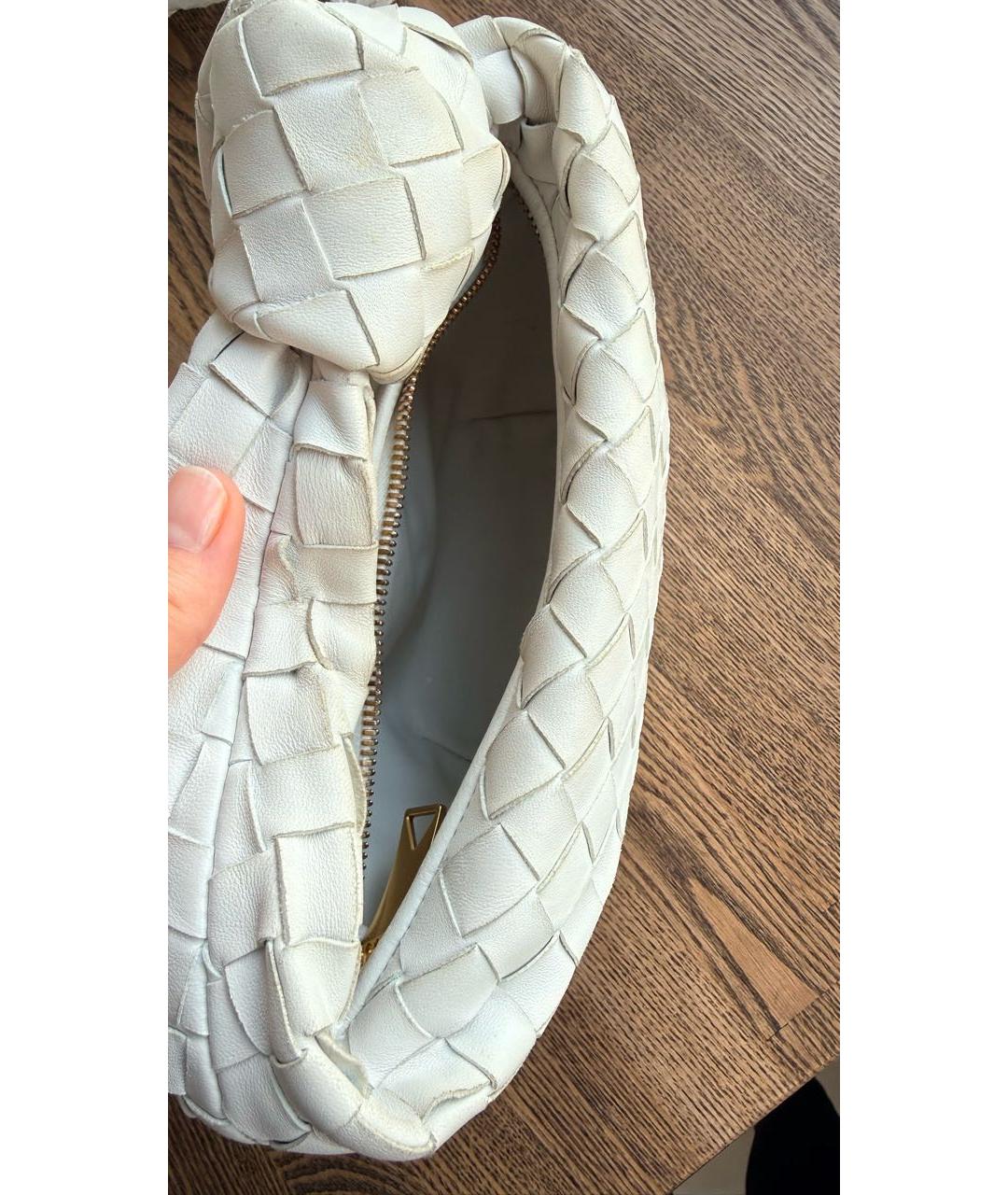 BOTTEGA VENETA Белая кожаная сумка с короткими ручками, фото 7