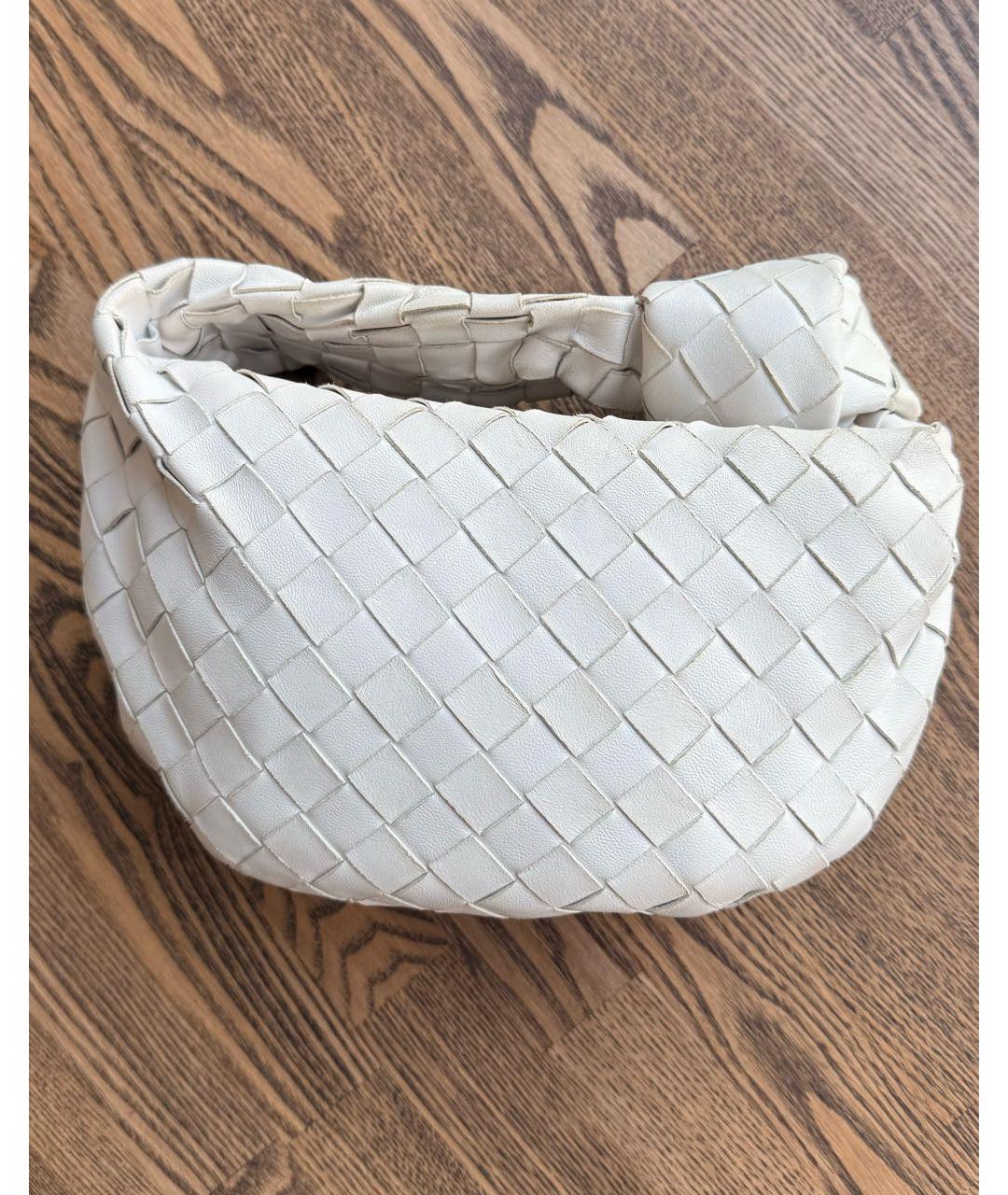 BOTTEGA VENETA Белая кожаная сумка с короткими ручками, фото 2