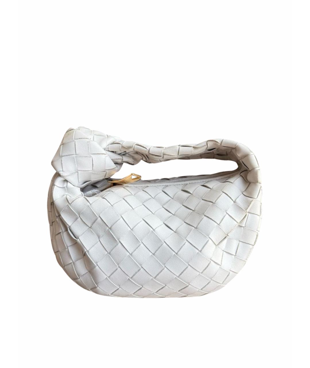 BOTTEGA VENETA Белая кожаная сумка с короткими ручками, фото 1