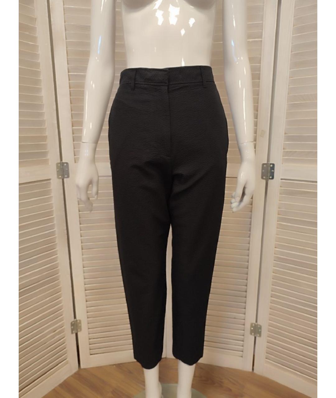 COS Черные хлопко-эластановые прямые брюки, фото 10