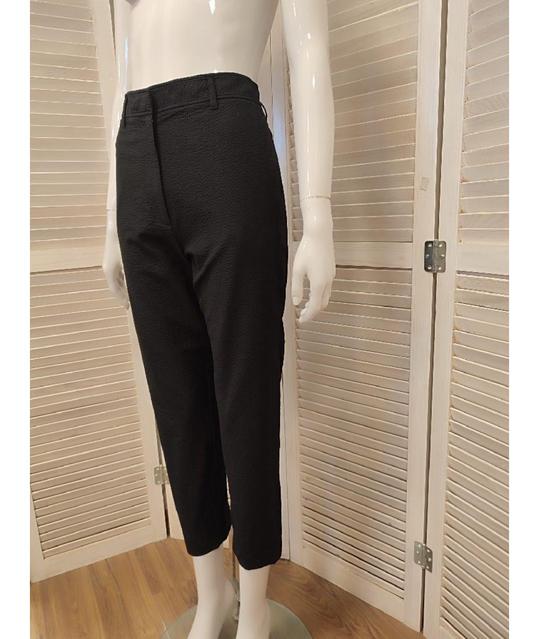 COS Черные хлопко-эластановые прямые брюки, фото 4