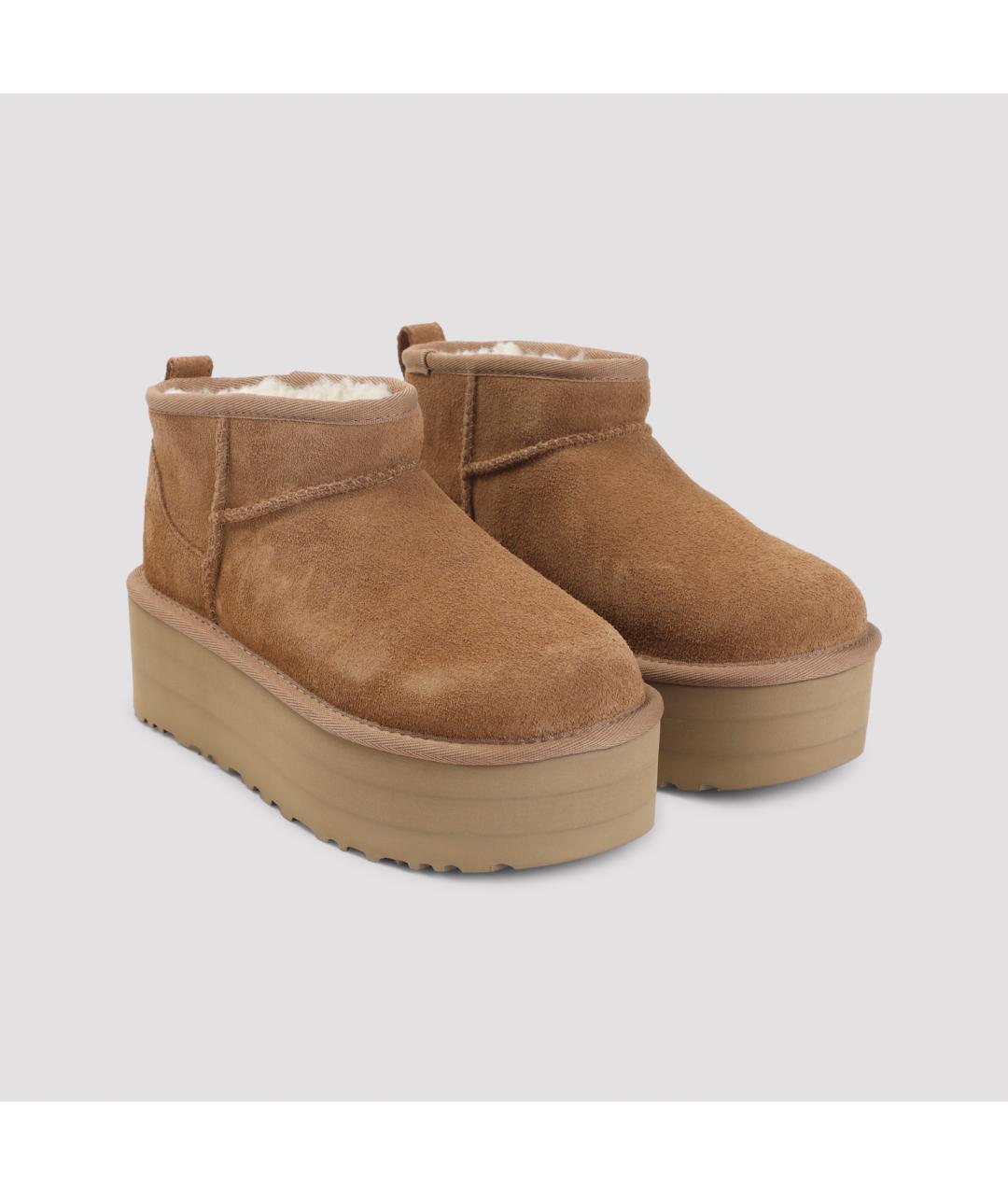 UGG AUSTRALIA Коричневые замшевые ботинки, фото 5