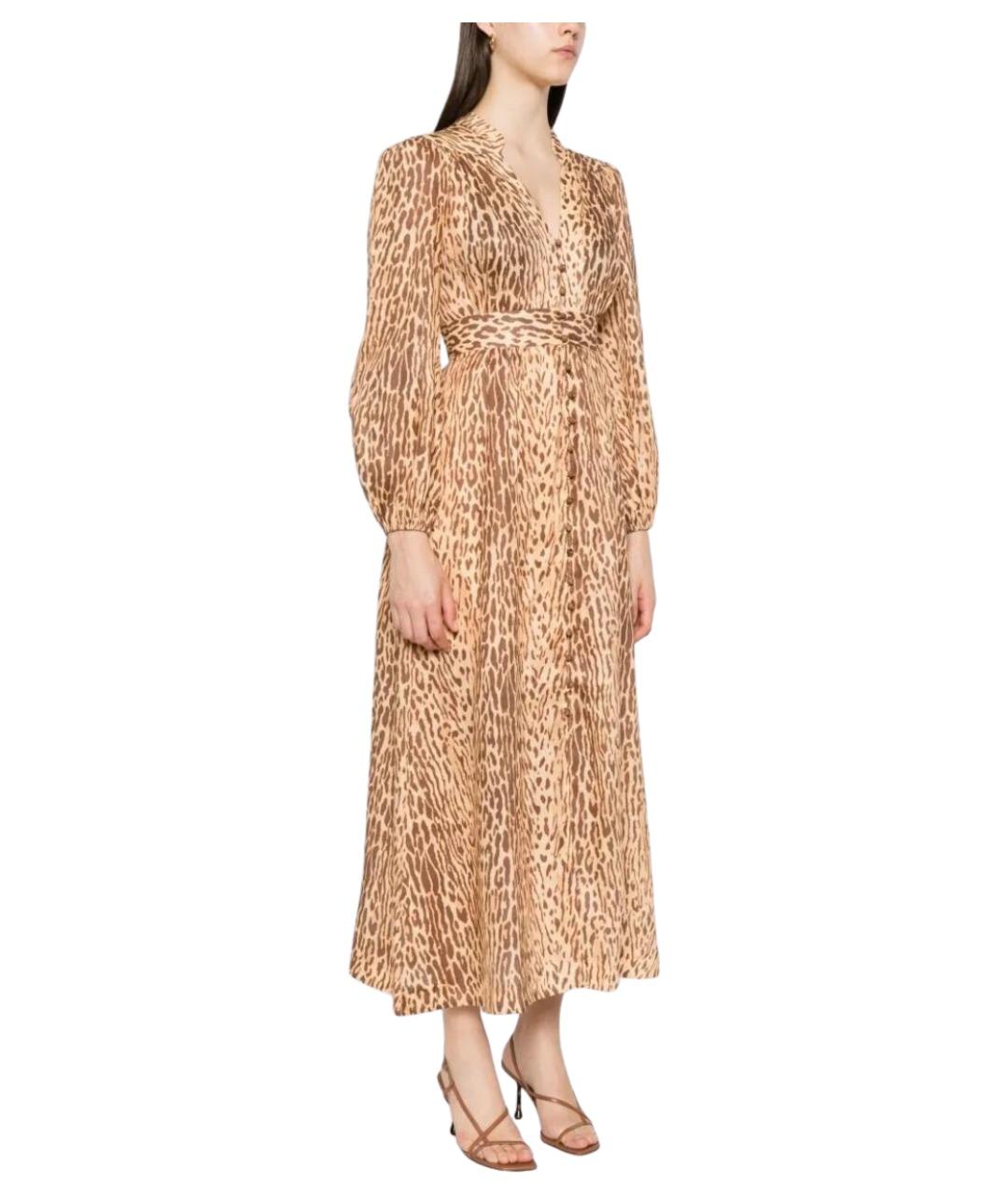 ZIMMERMANN Мульти льняное повседневное платье, фото 2