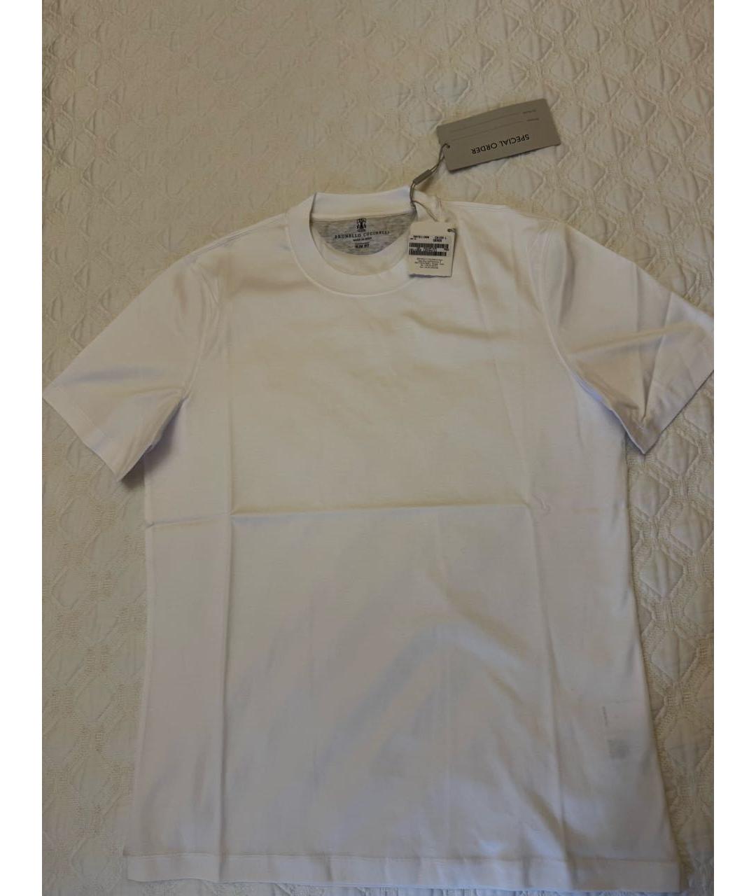 BRUNELLO CUCINELLI Белая хлопковая футболка, фото 6