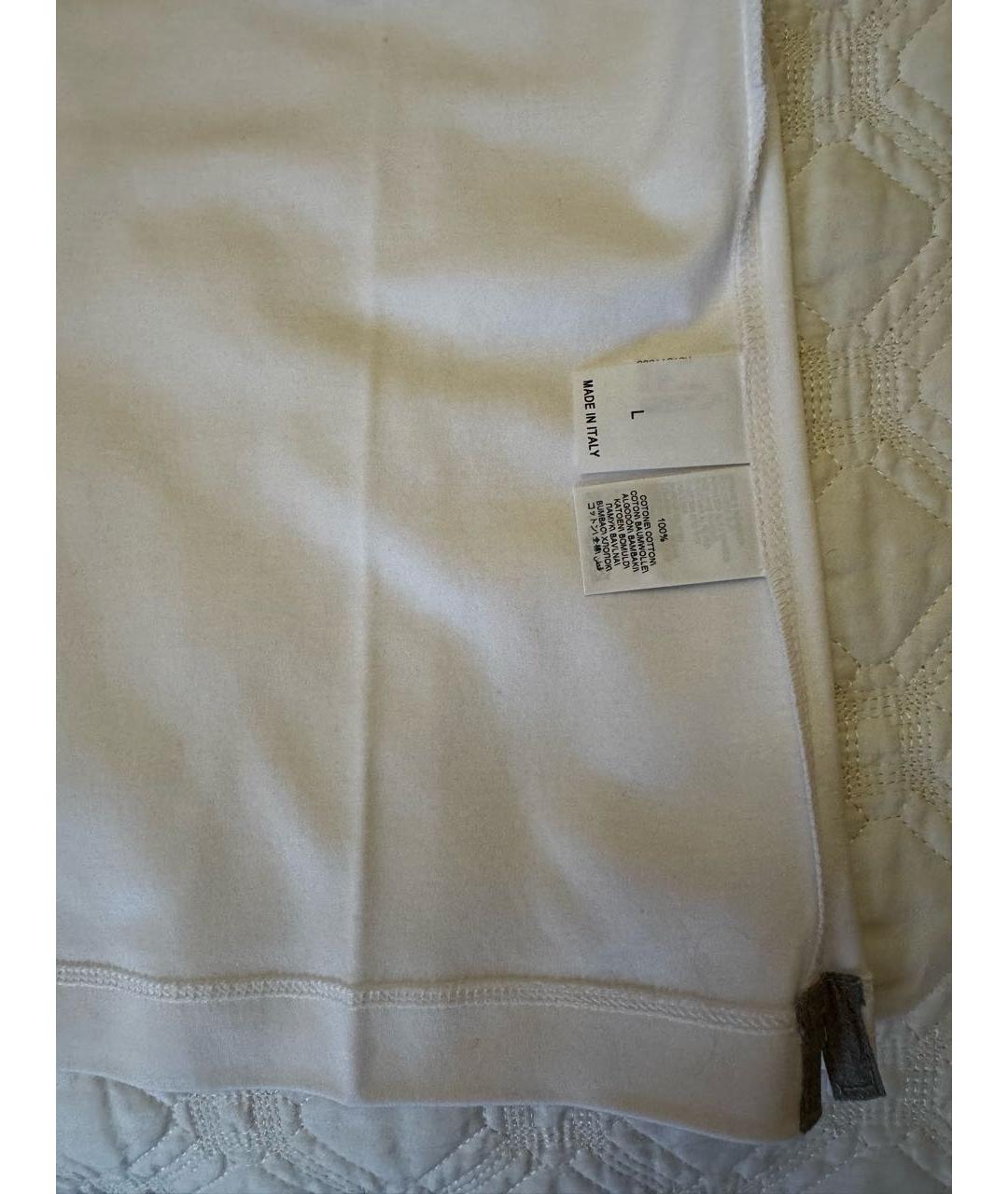 BRUNELLO CUCINELLI Белая хлопковая футболка, фото 4