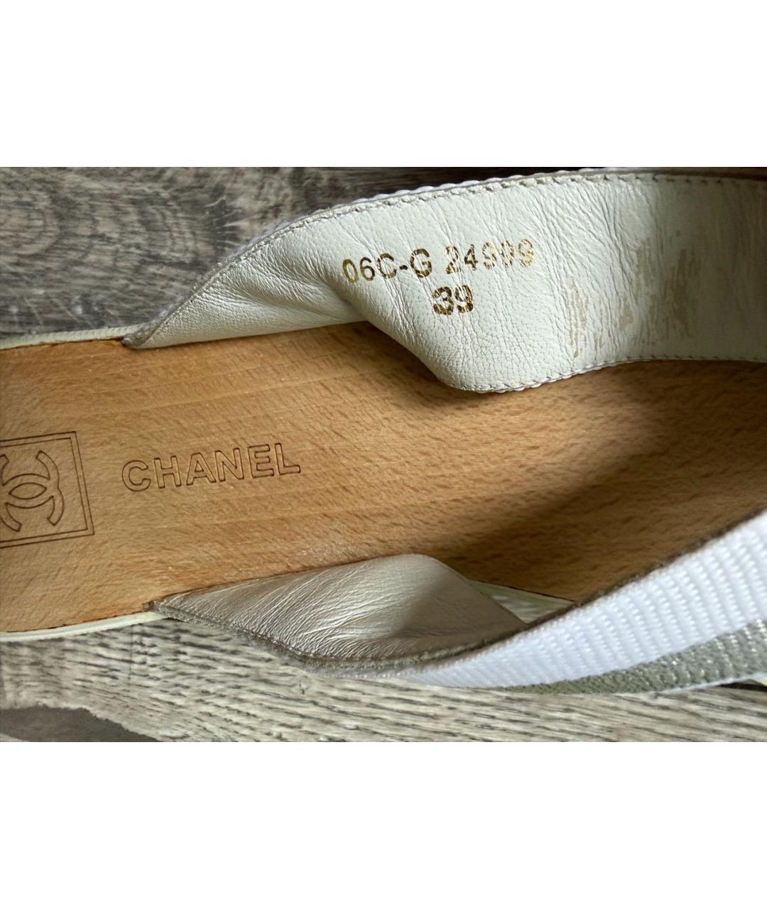 CHANEL Белые шлепанцы, фото 7