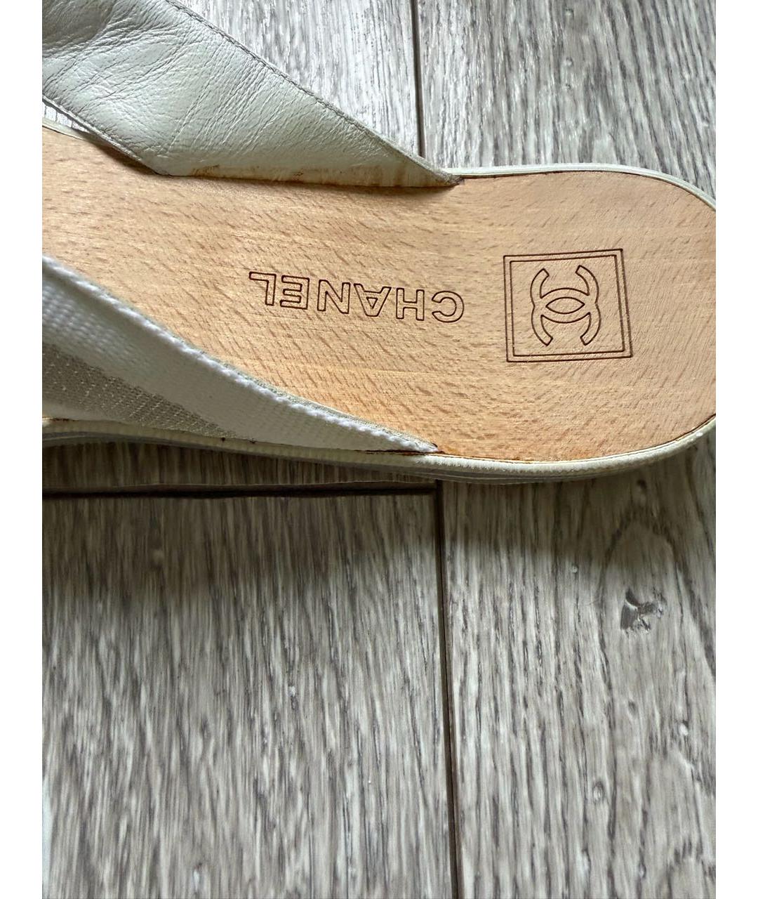 CHANEL Белые шлепанцы, фото 8