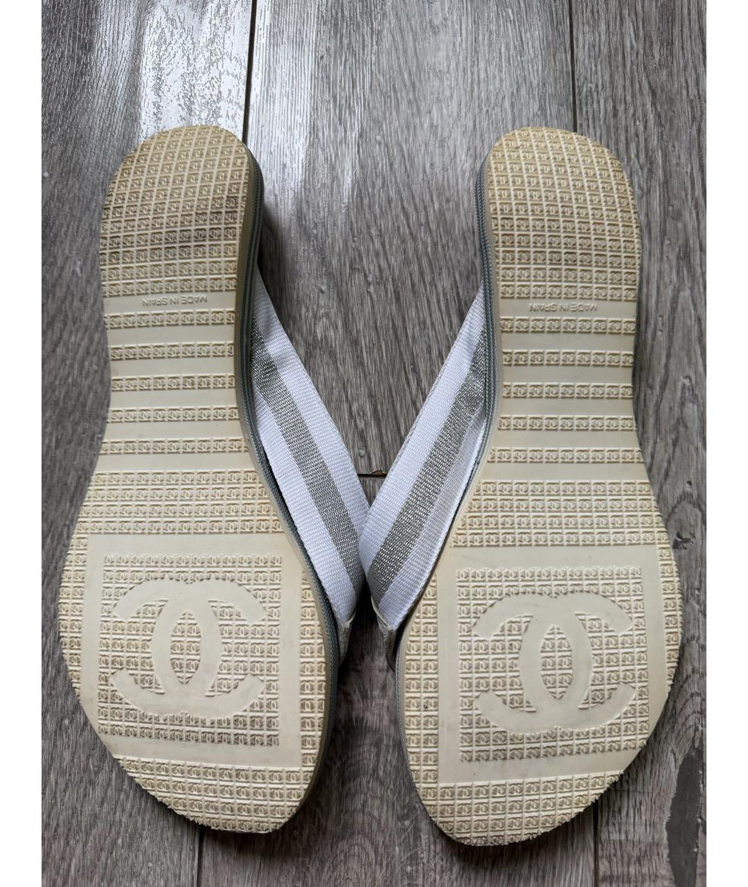 CHANEL Белые шлепанцы, фото 5