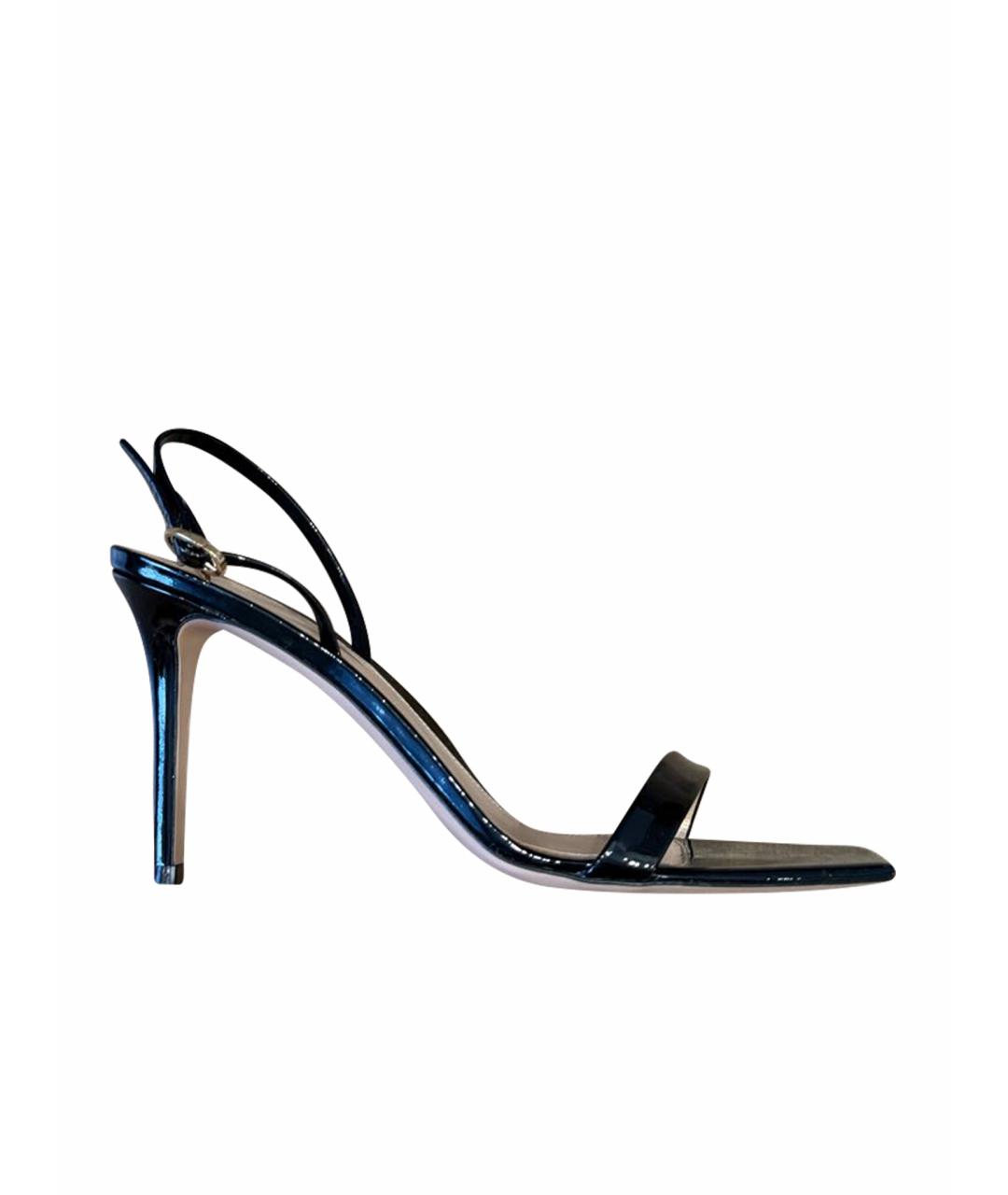 GIANVITO ROSSI Черные босоножки из лакированной кожи, фото 1