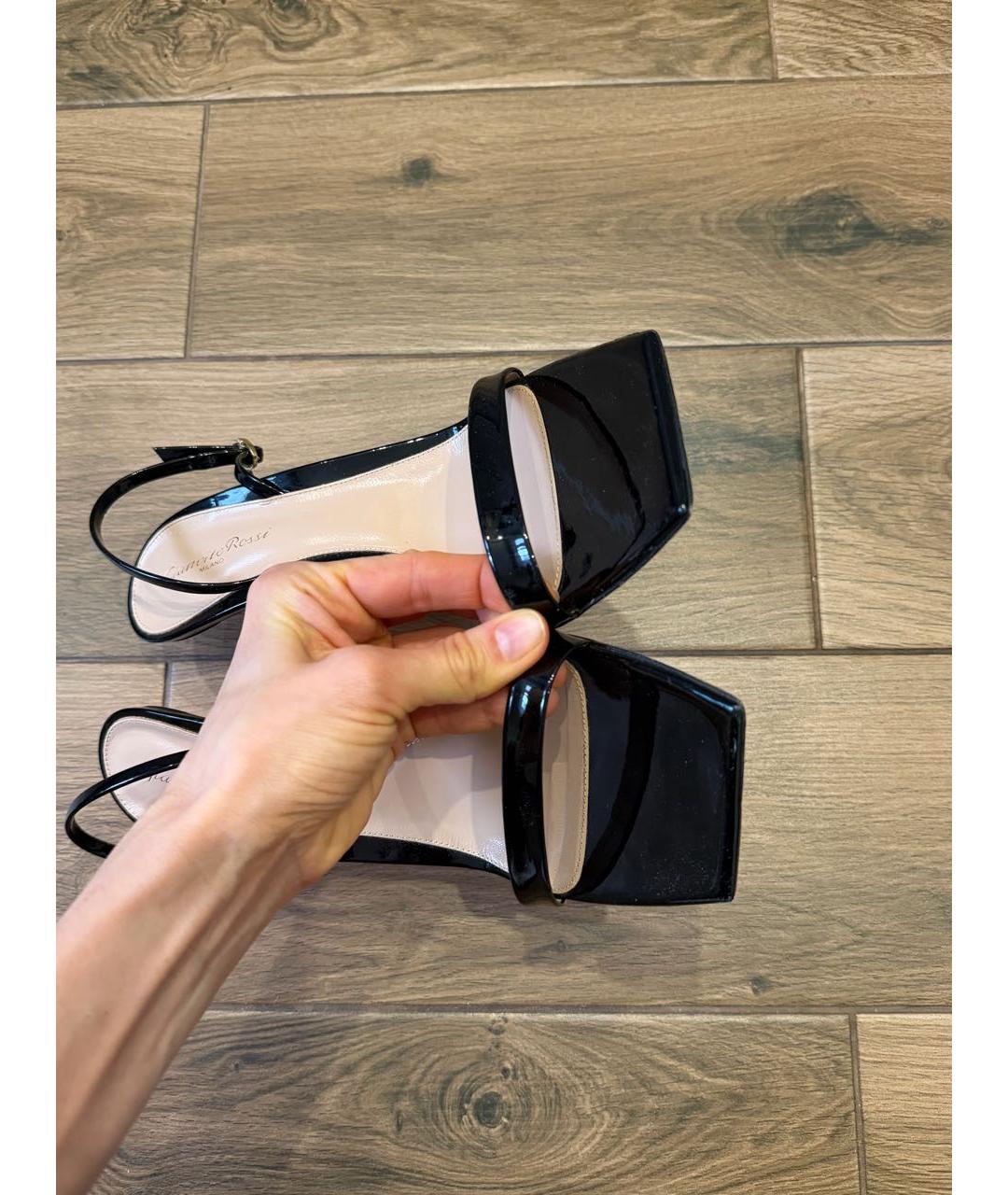 GIANVITO ROSSI Черные босоножки из лакированной кожи, фото 3