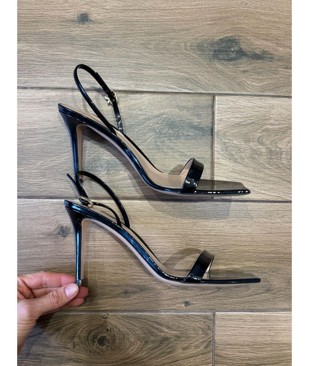 GIANVITO ROSSI Черные босоножки из лакированной кожи, фото 7