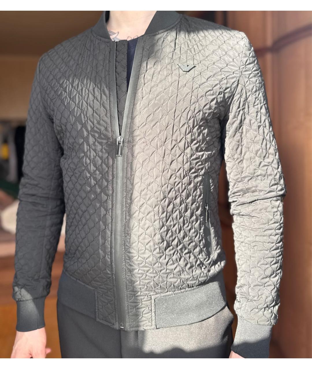 EMPORIO ARMANI Черная полиуретановая куртка, фото 6