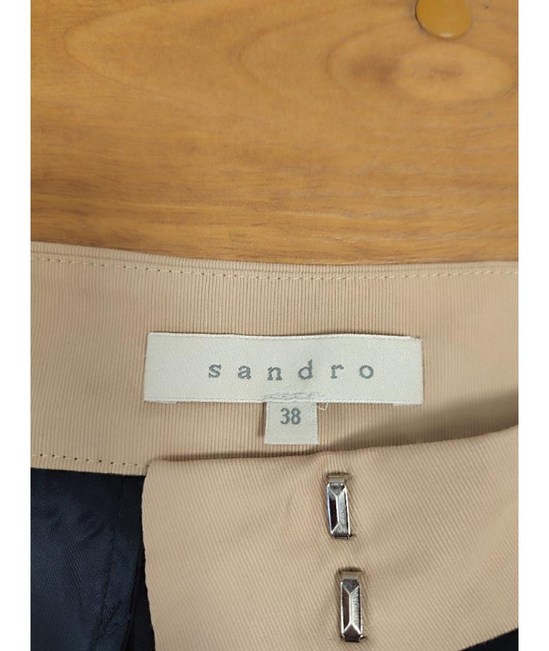 SANDRO Темно-синие шерстяные брюки узкие, фото 3