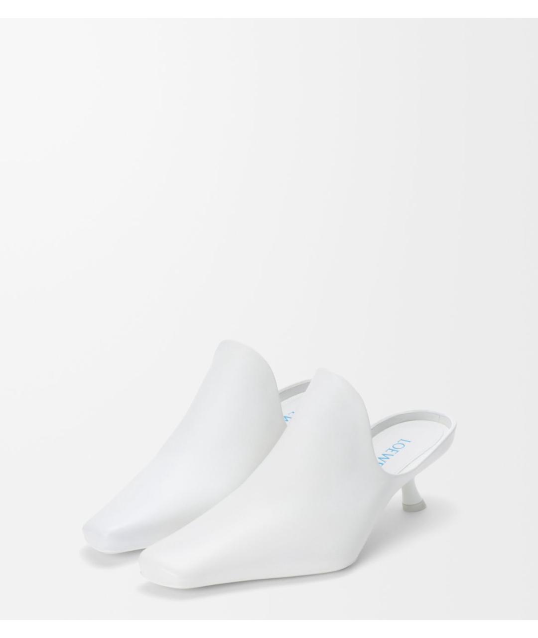 LOEWE Белые кожаные мюли, фото 2