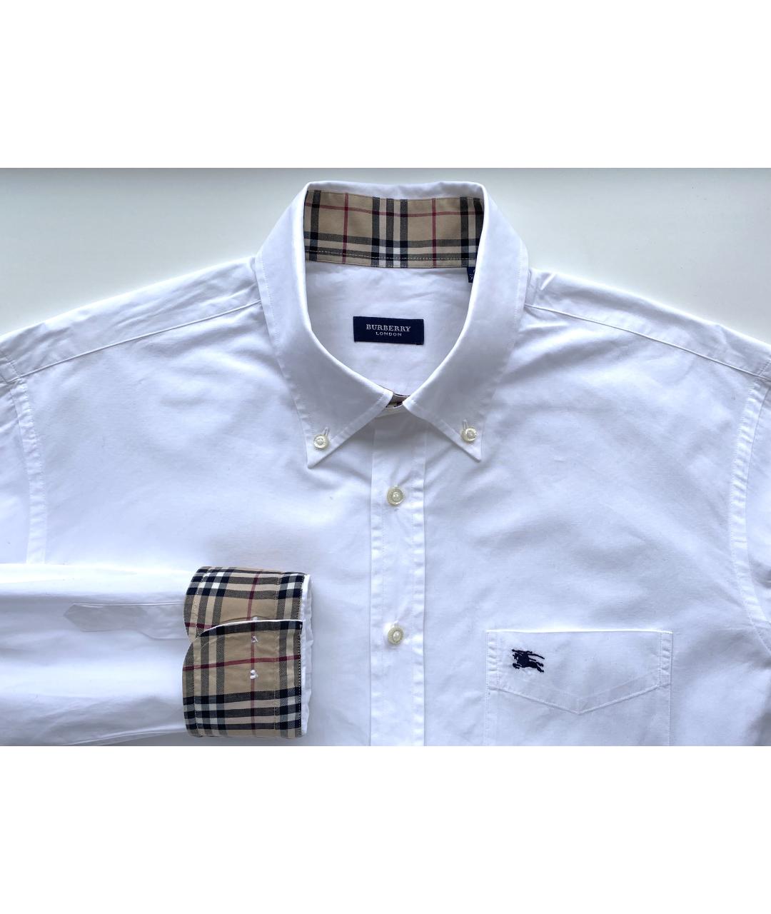 BURBERRY Белая хлопковая кэжуал рубашка, фото 2