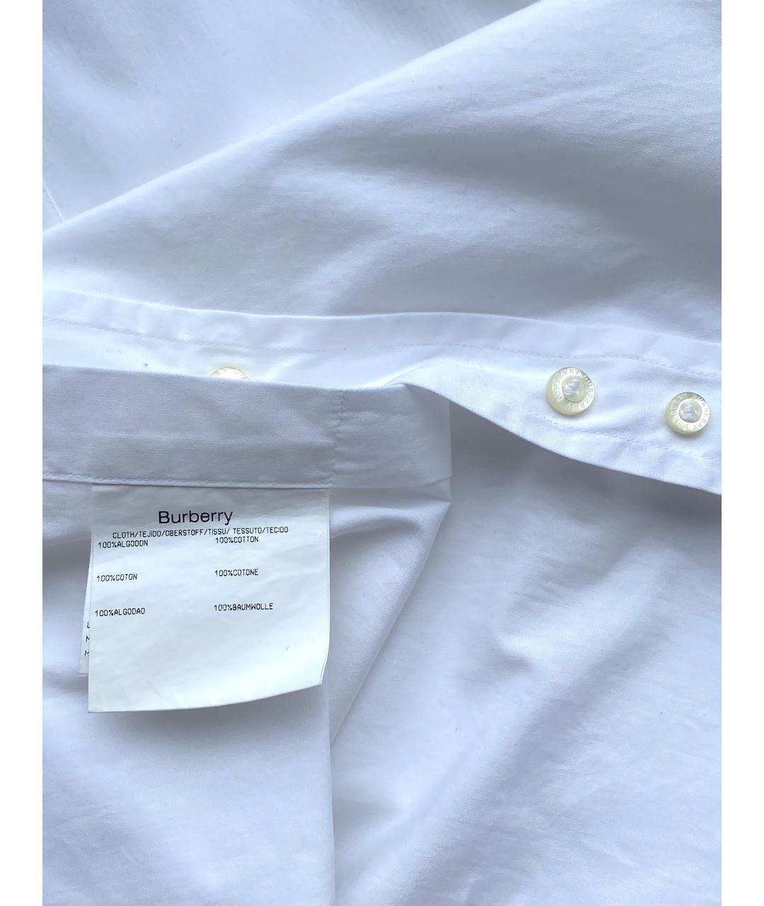 BURBERRY Белая хлопковая кэжуал рубашка, фото 7