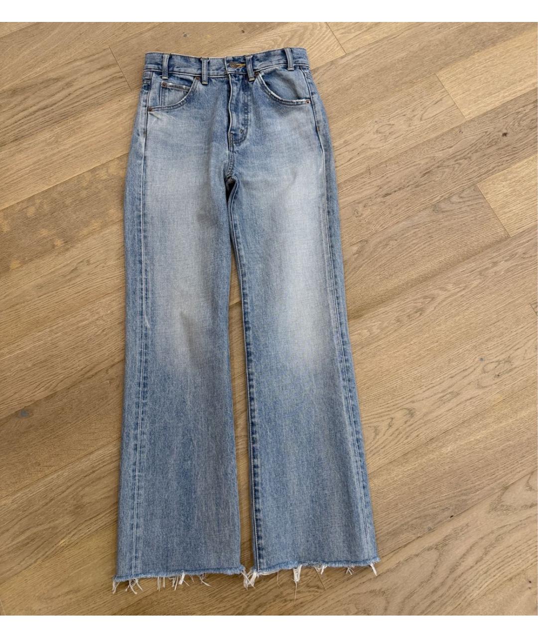 CELINE Голубые хлопковые прямые джинсы, фото 5