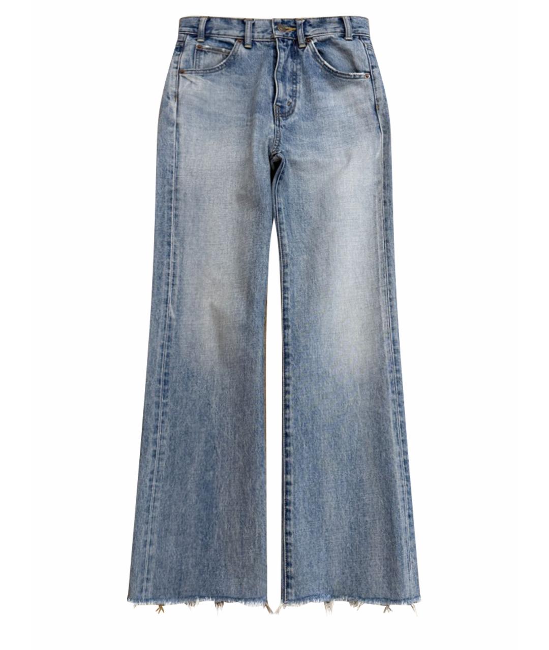 CELINE Голубые хлопковые прямые джинсы, фото 1