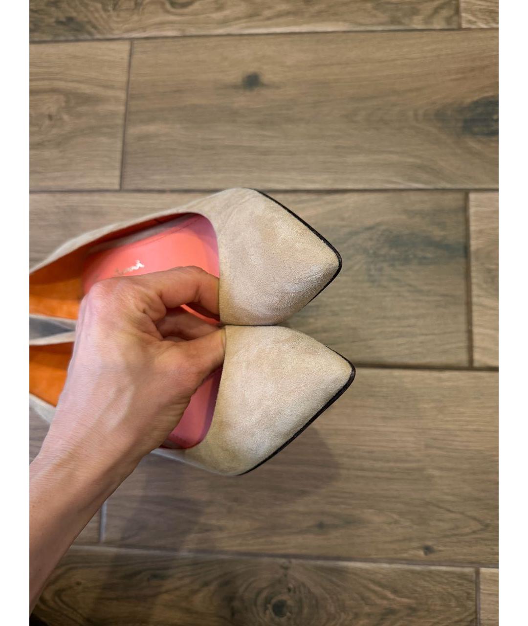 SANTONI Бежевые замшевые туфли, фото 3