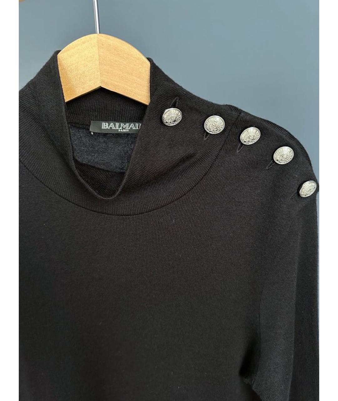 BALMAIN Черная шерстяная водолазка, фото 2