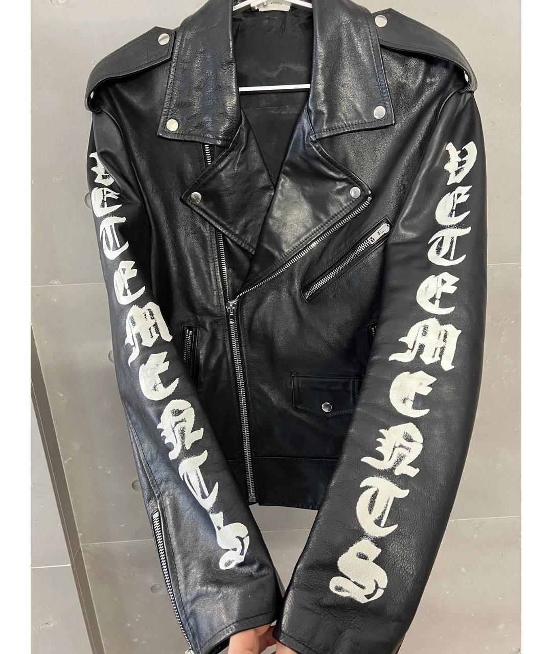 VETEMENTS Черная кожаная куртка, фото 3