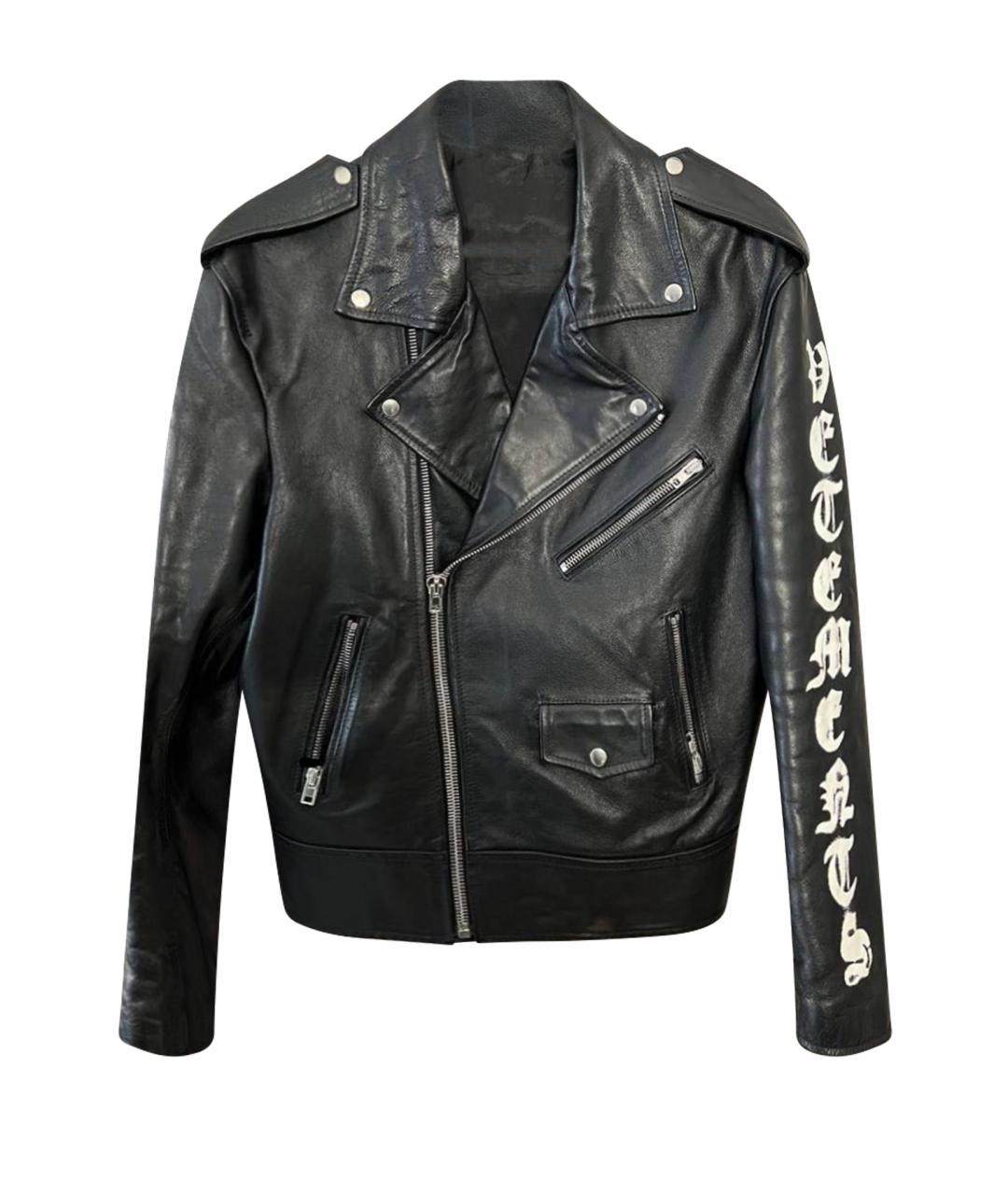 VETEMENTS Черная кожаная куртка, фото 1