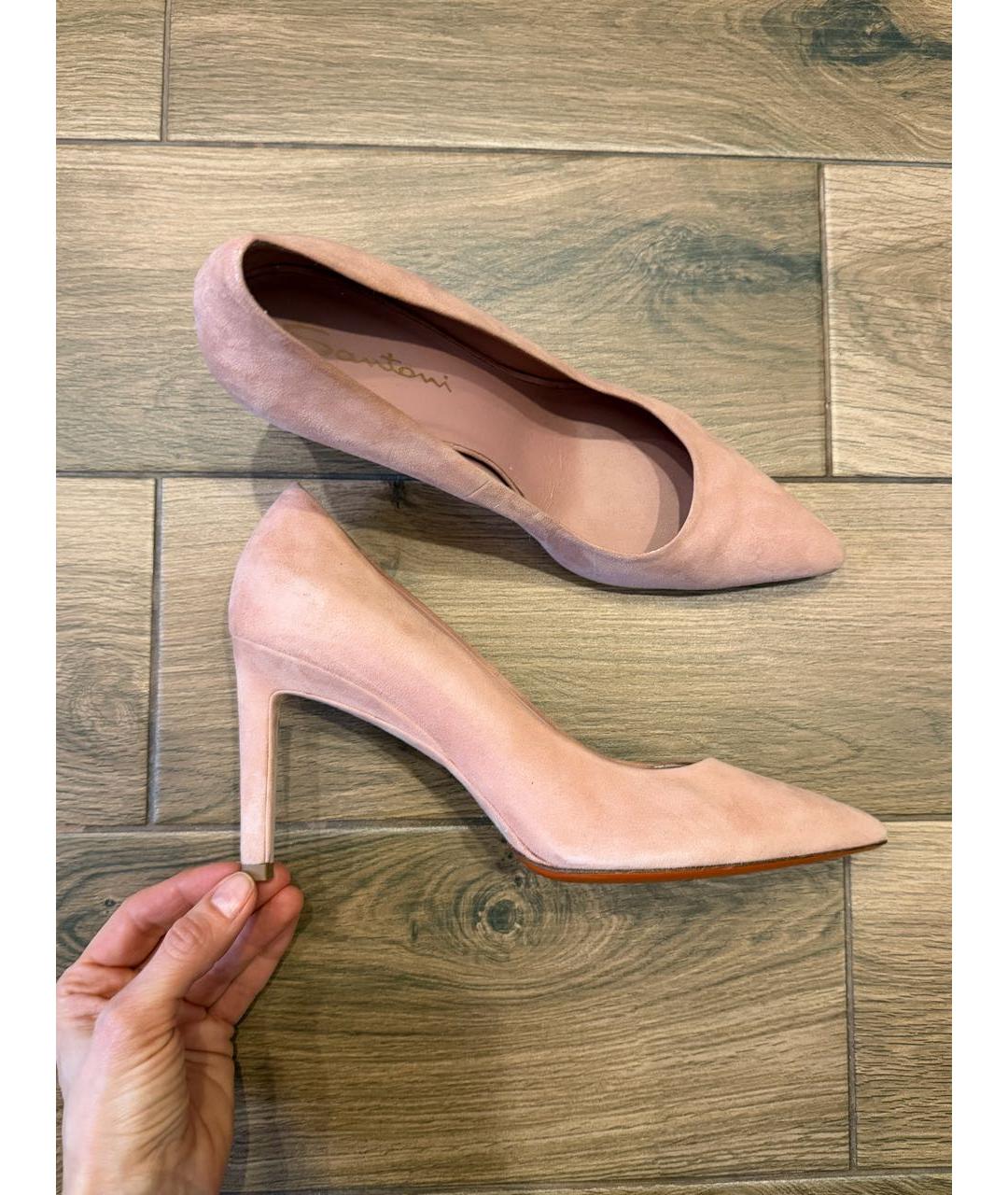 SANTONI Коралловые замшевые туфли, фото 7