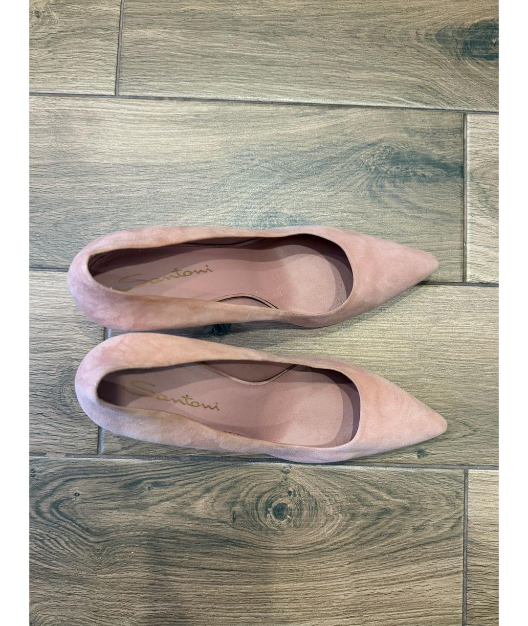 SANTONI Коралловые замшевые туфли, фото 3