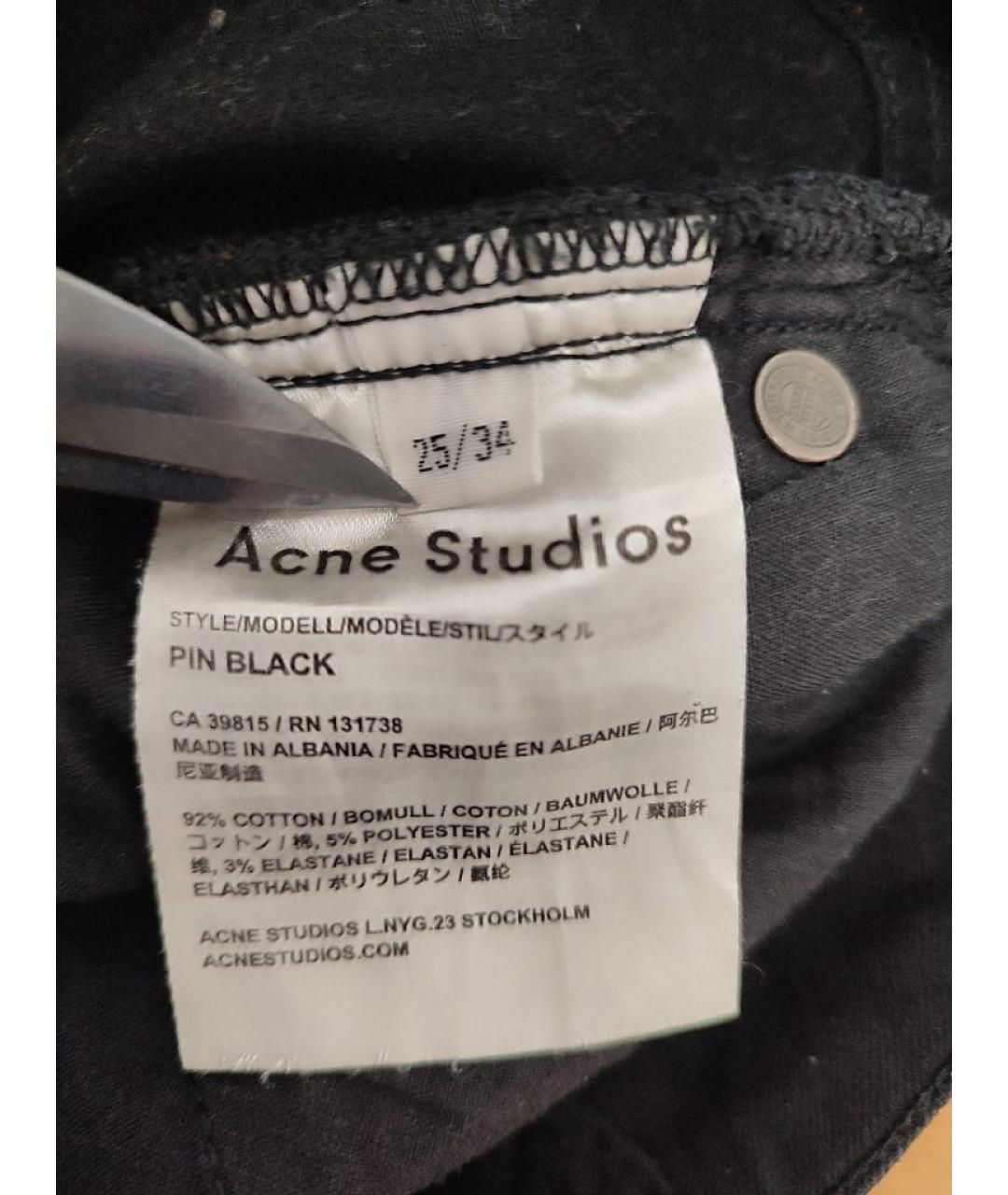 ACNE STUDIOS Черные хлопковые джинсы слим, фото 5