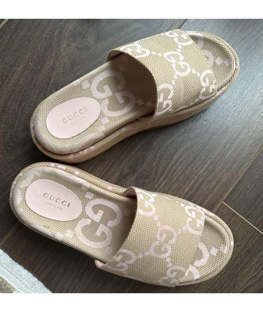 GUCCI Текстильные шлепанцы, фото 6