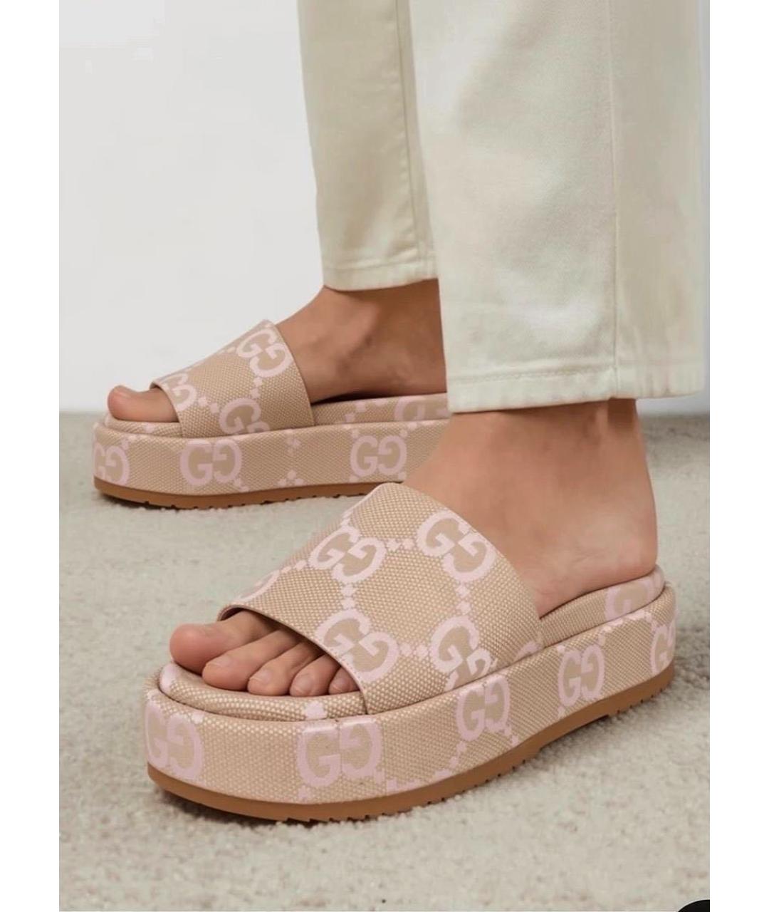 GUCCI Текстильные шлепанцы, фото 2