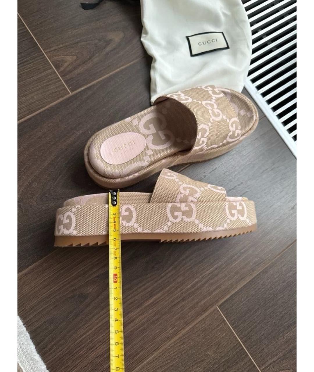 GUCCI Текстильные шлепанцы, фото 4