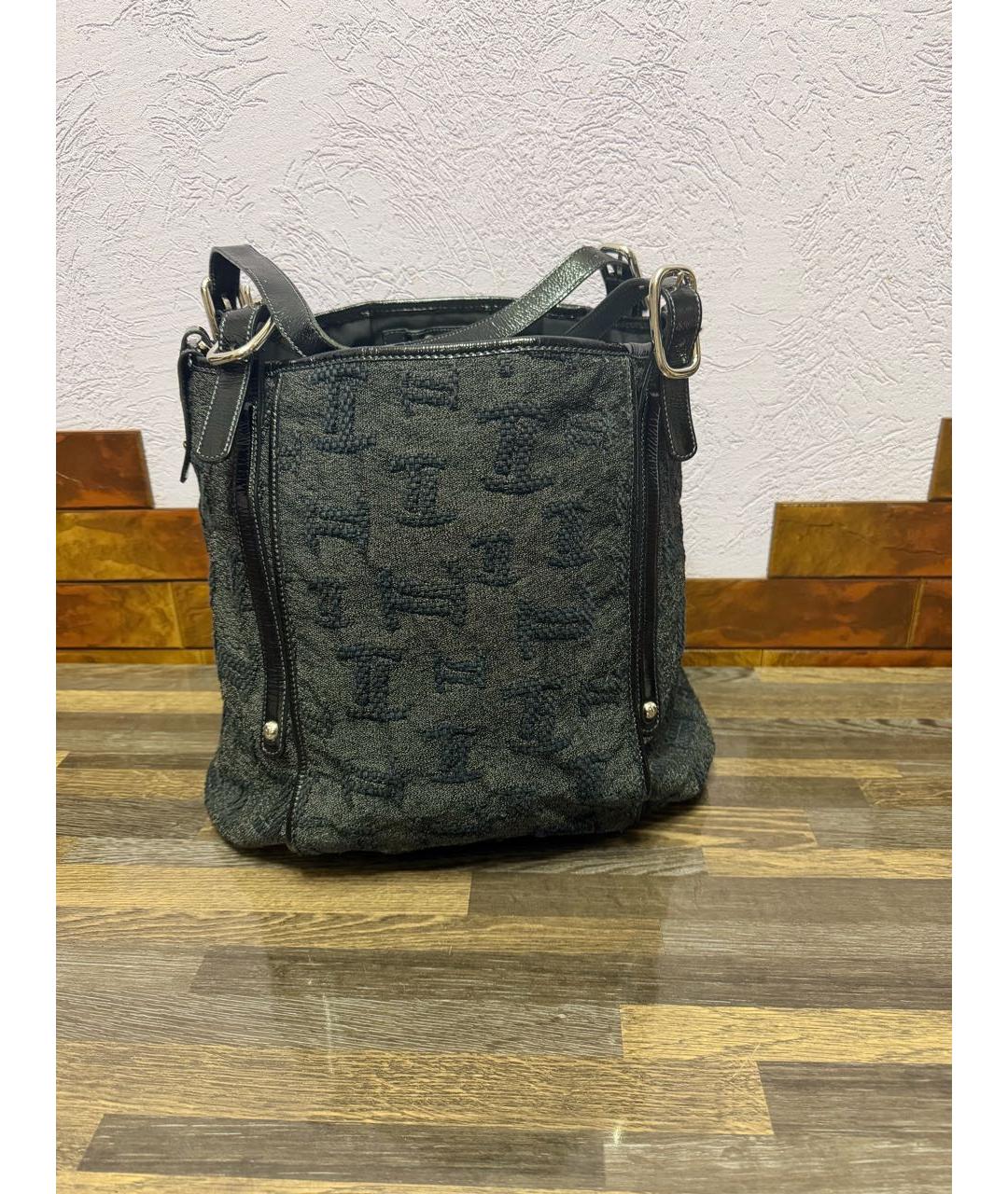 TOD'S Серая жаккардовая сумка тоут, фото 3