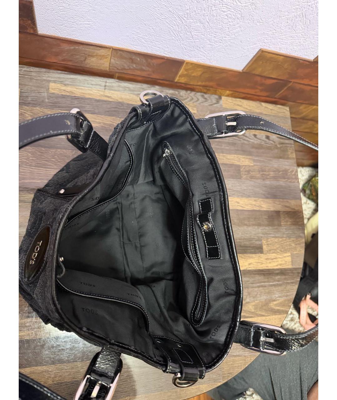 TOD'S Серая жаккардовая сумка тоут, фото 4