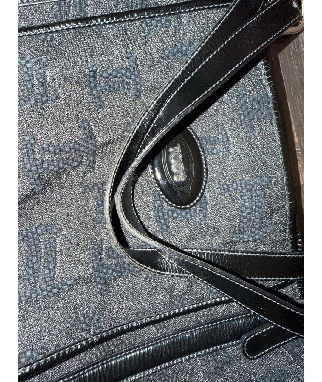 TOD'S Серая жаккардовая сумка тоут, фото 8