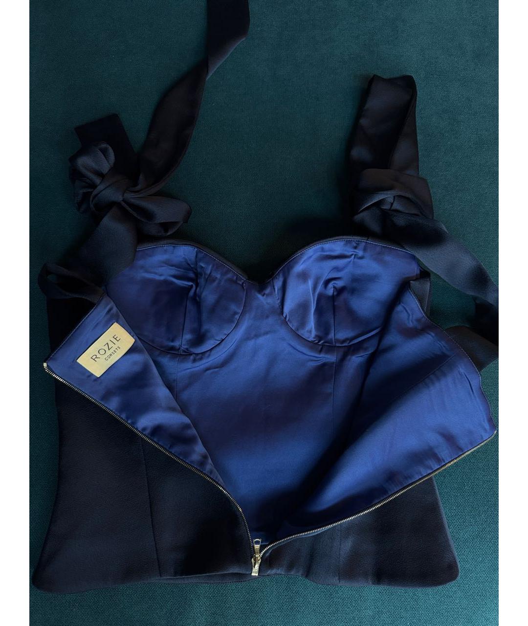 ROZIECORSETS Темно-синий атласный корсет, фото 3