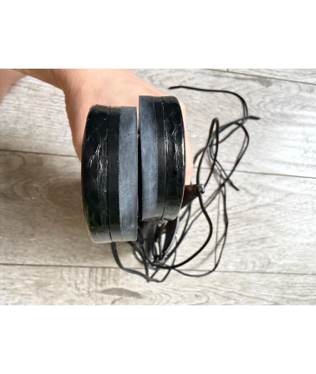 SAINT LAURENT Черные кожаные сандалии, фото 4