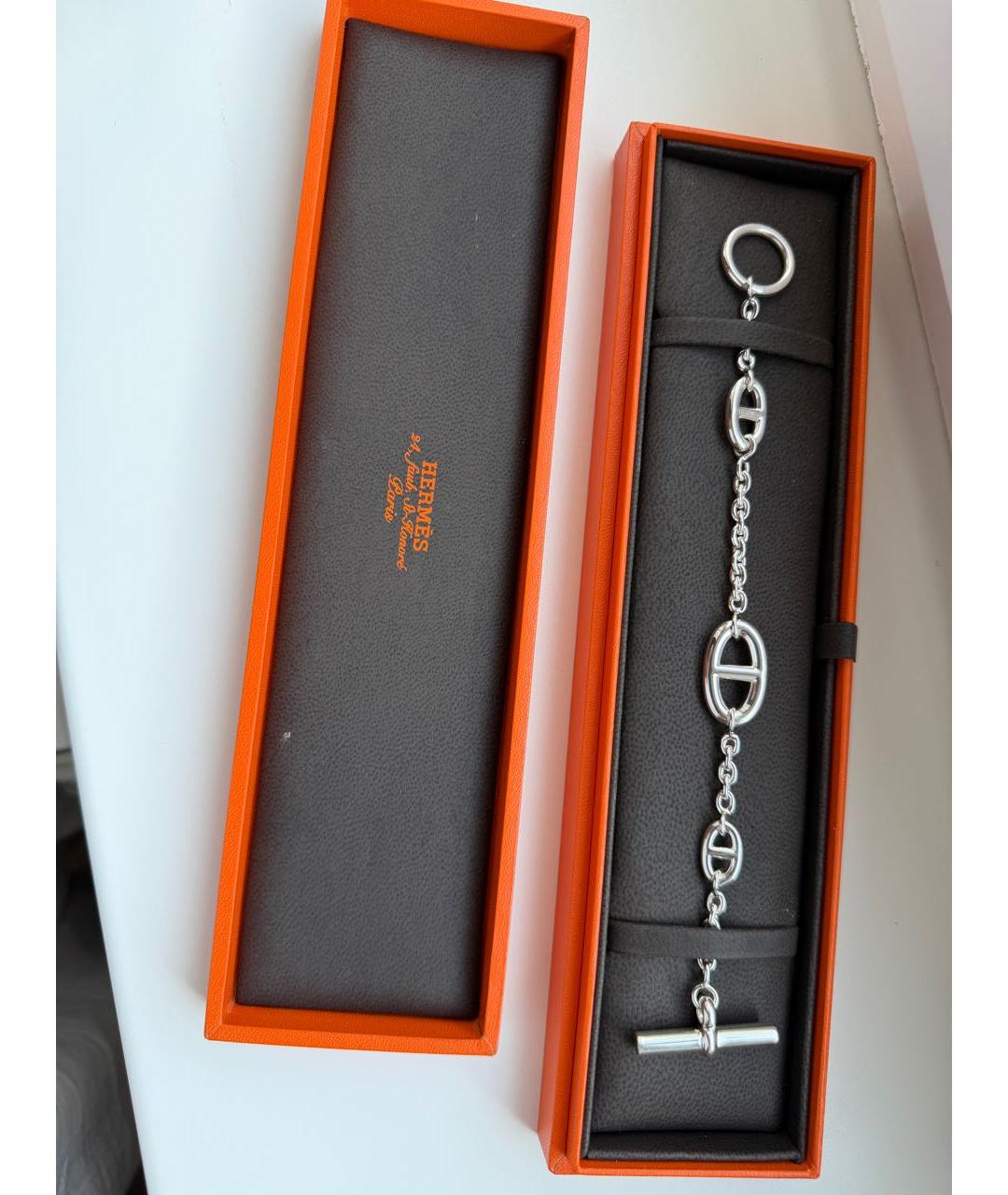 HERMES Серебрянный серебряный браслет, фото 2