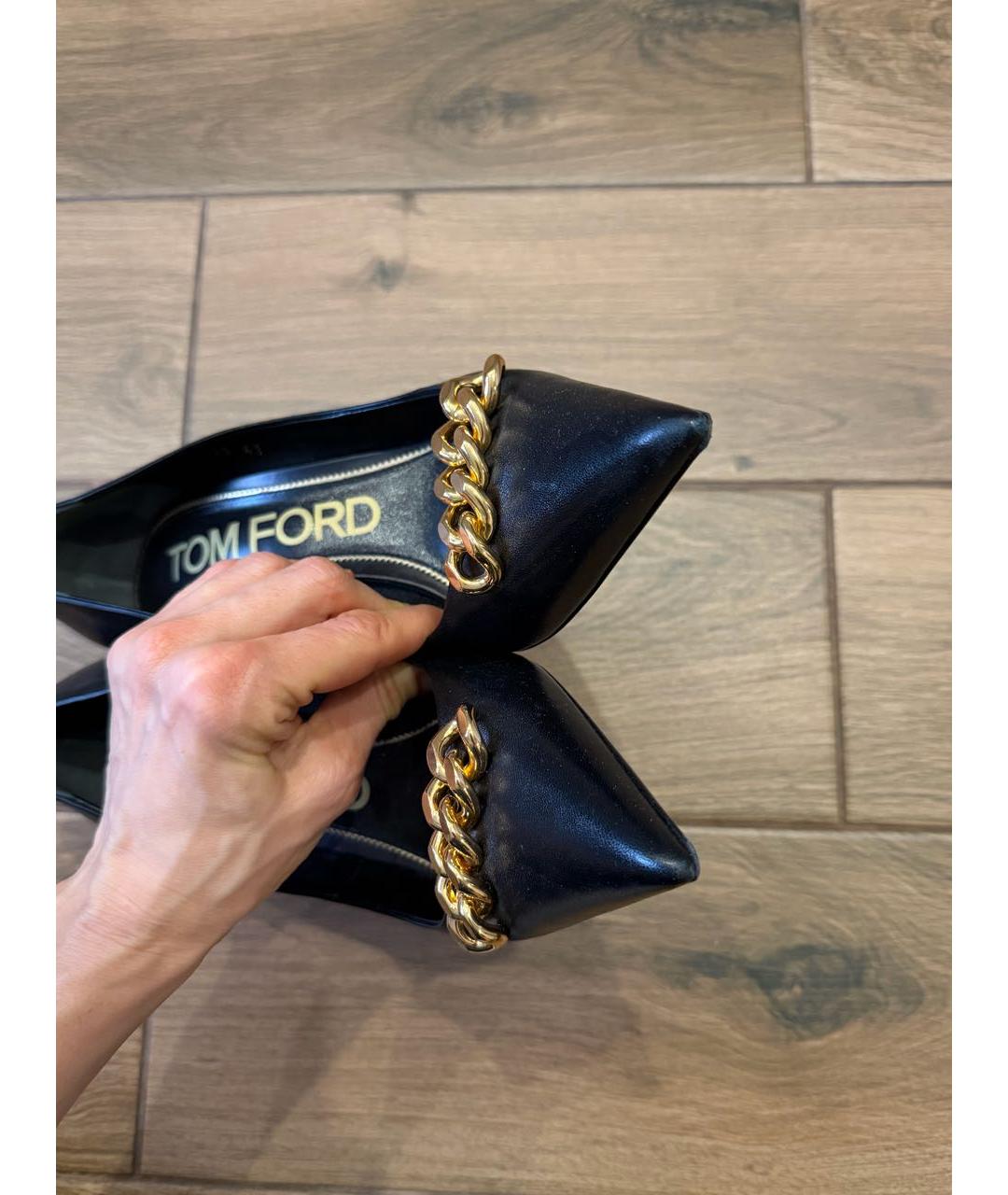 TOM FORD Черные кожаные туфли, фото 3