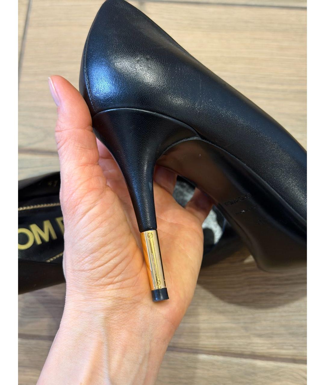 TOM FORD Черные кожаные туфли, фото 5